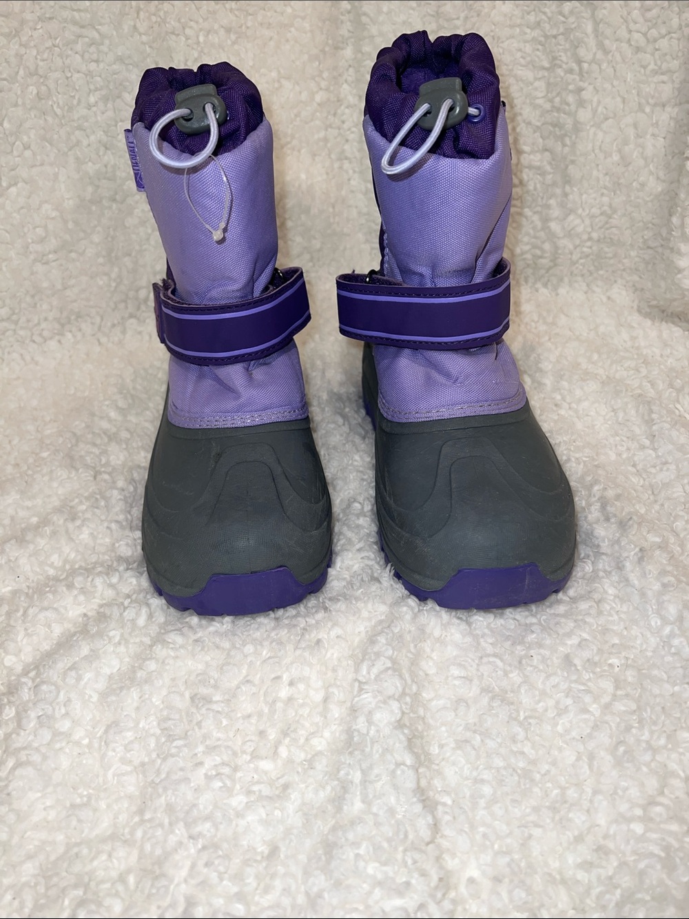 Kids Purple & Gray Snow Boots with Secure Strap